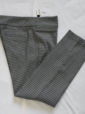 Studio 253 Ankle Women's Pants Black & White Diamond Print Size 10 New With Tags
